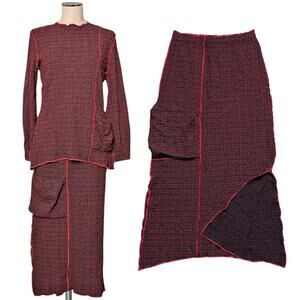 Statement DESIGN TODAYS Textured Knit  Cargo Pocket Shirt Skirt Set Outfit S